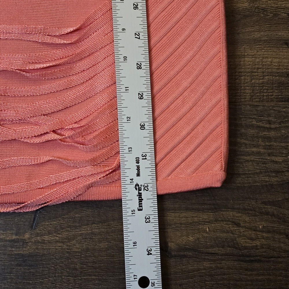 Stretta Bandage Bodycon Mini Dress M Pink‎ Salmon Peach Party Clubwear Y2K - Picture 11 of 13